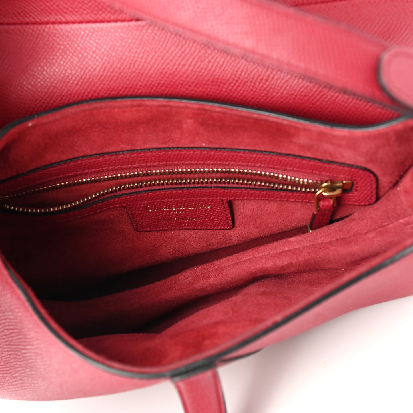 Grained Calfskin Saddle Bag Burgundy