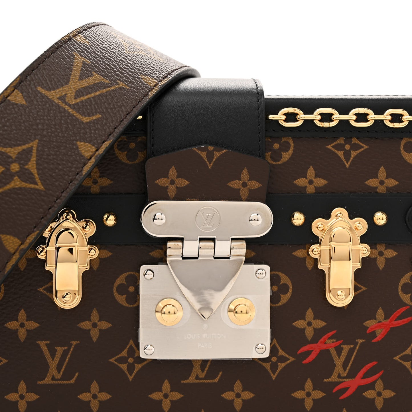 Monogram Chain Petite Malle Black