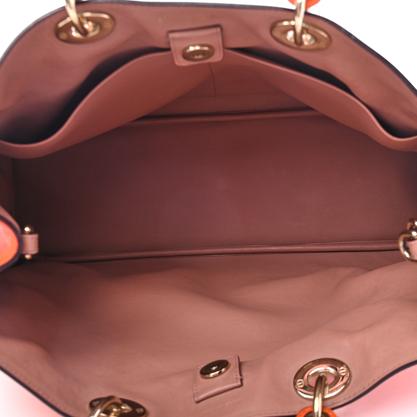 Smooth Calfskin Large Diorissimo Tote Orange Light Pink