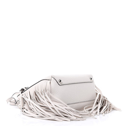 Burberry Grainy Calfskin Studded Fringe Baby Banner Tote White 4 of 10