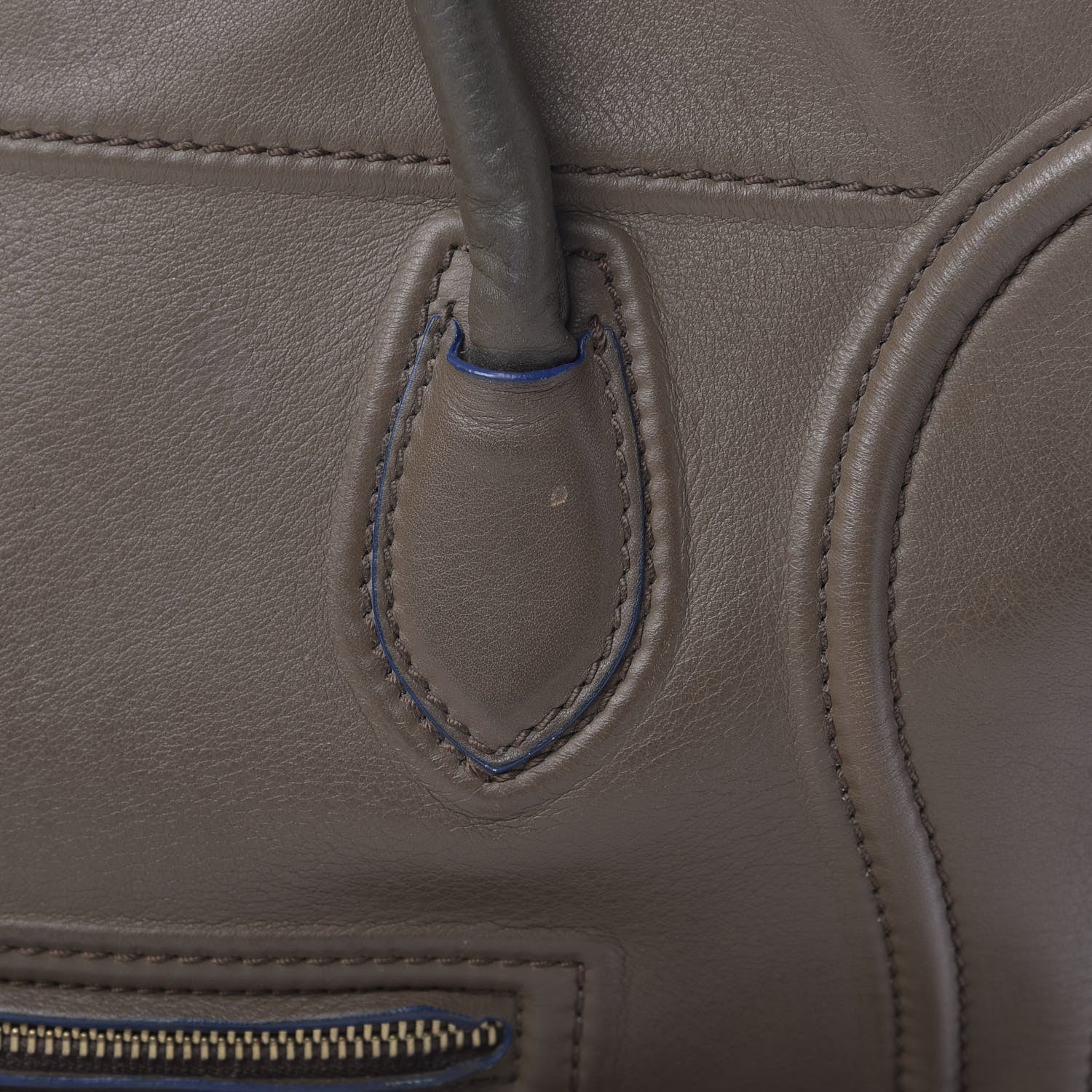 Celine Supple Calfskin Medium Phantom Luggage Khaki Cobalt Trim 19 of 32