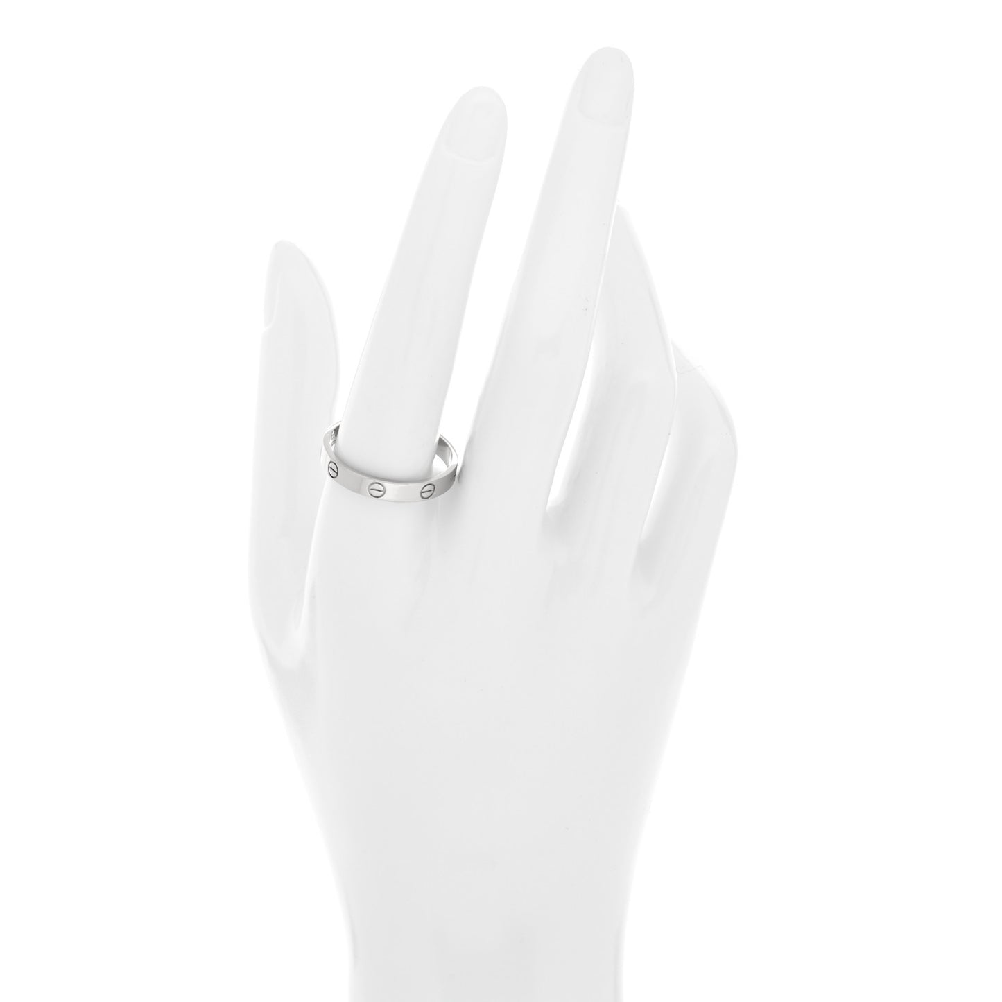 18K White Gold 3.5mm LOVE Wedding Band Ring 63 10.25