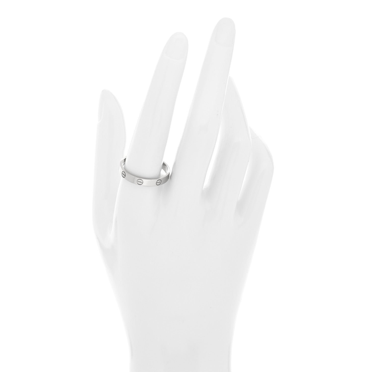 Cartier 18K White Gold 3.5mm LOVE Wedding Band Ring 63 10.25 2 of 5