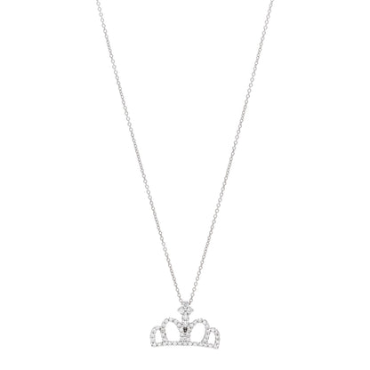 Roberto Coin 18K White Gold Diamond Tiny Treasures Crown Pendant Necklace 1 of 5
