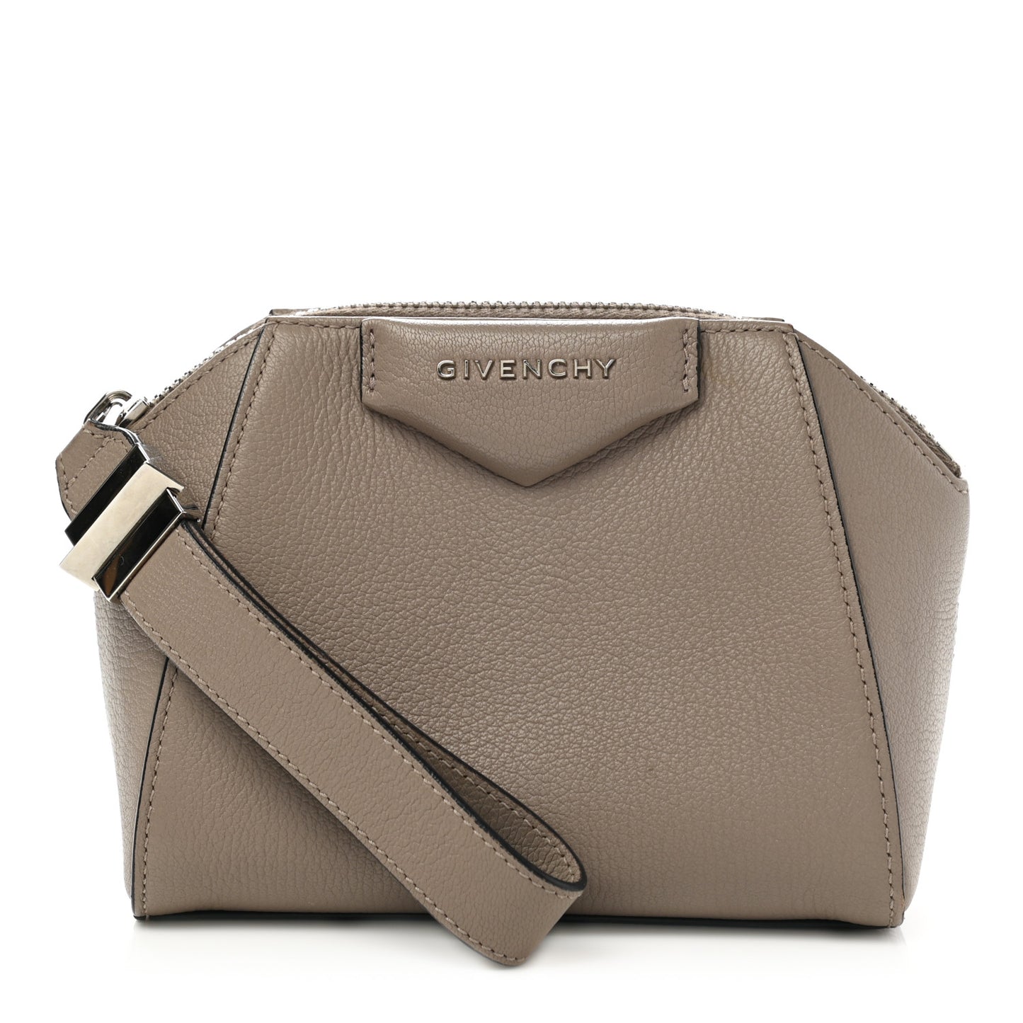 Sugar Goatskin Small Antigona Beauty Wristlet Mastic
