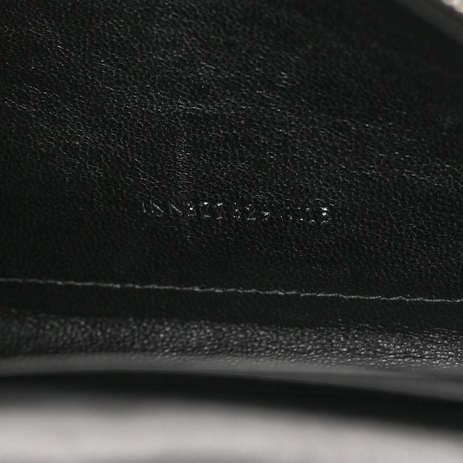 Saint Laurent Calfskin Crocodile Embossed Monogram Chain Wallet Black 8 of 16