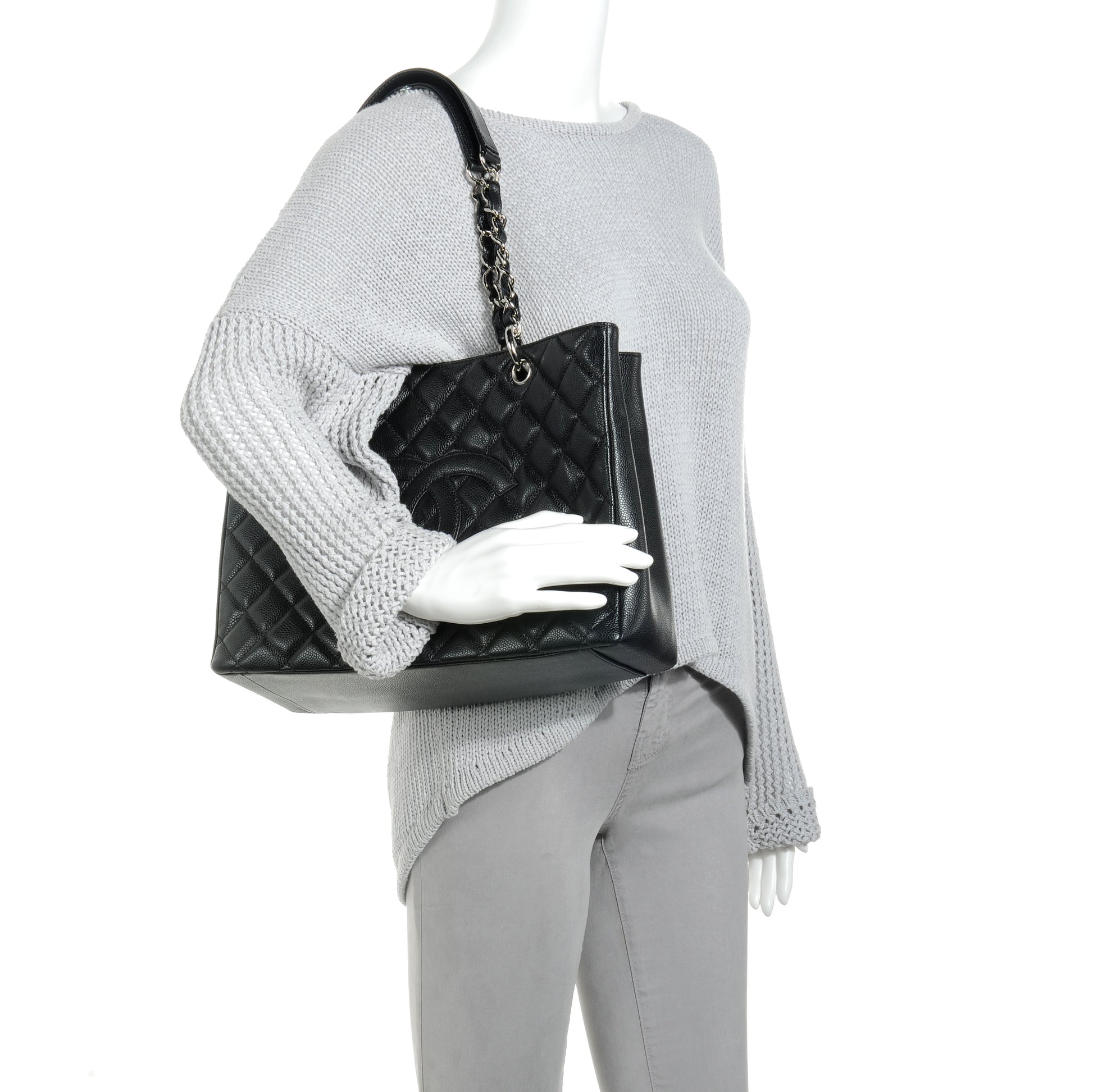 Chanel Caviar Grand Shopping Tote GST Black 2 of 7
