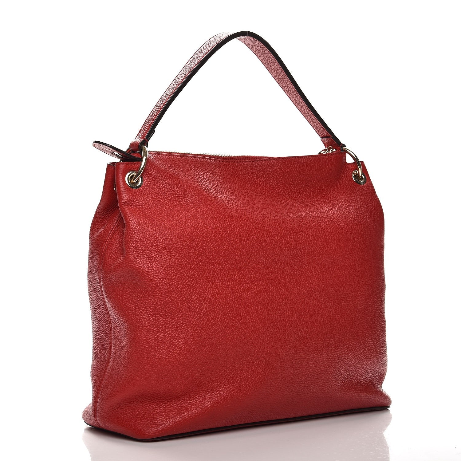 Gucci Pebbled Calfskin Large Soho Hobo Tabasco Red 3 of 12