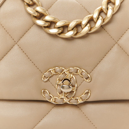 Chanel Lambskin Quilted Medium Chanel 19 Flap Dark Beige 8 of 10