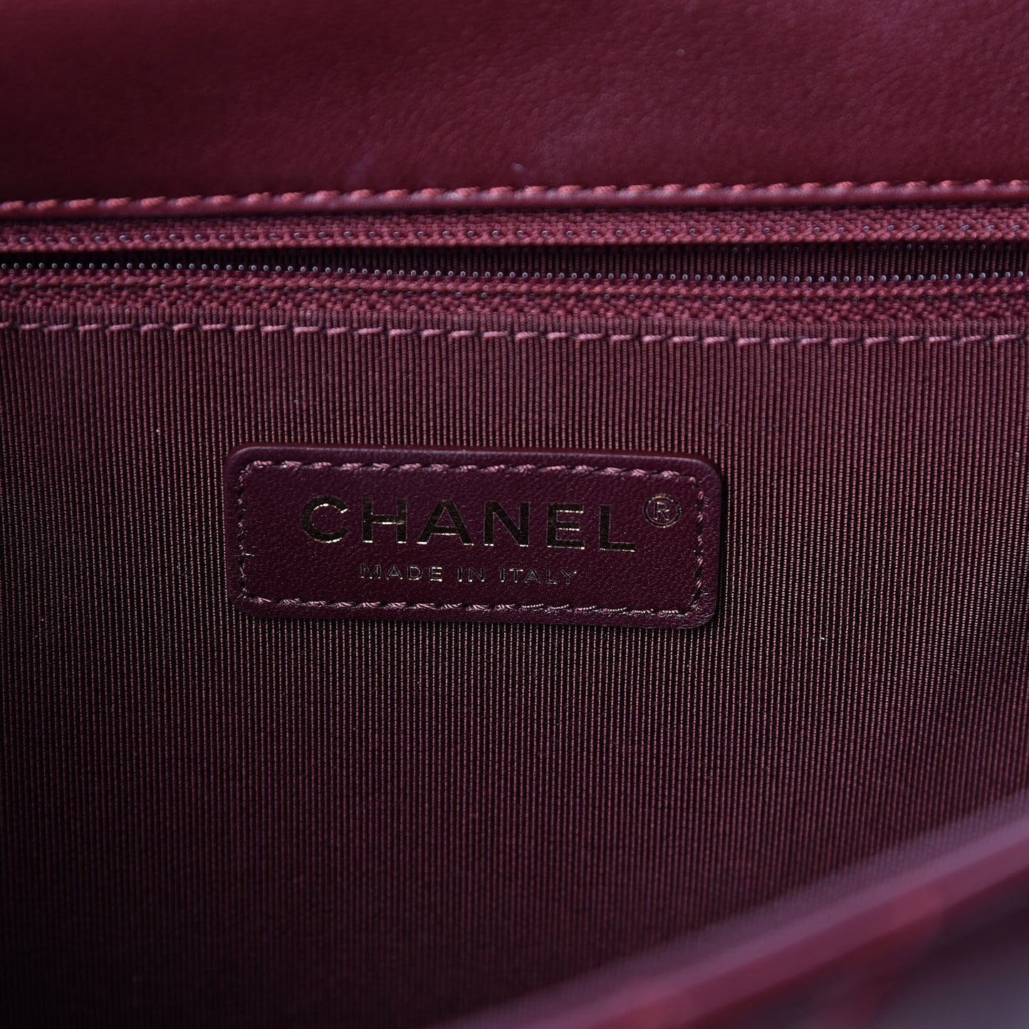 Calfskin Quilted Medium Gold Bar Top Handle Flap Burgundy
