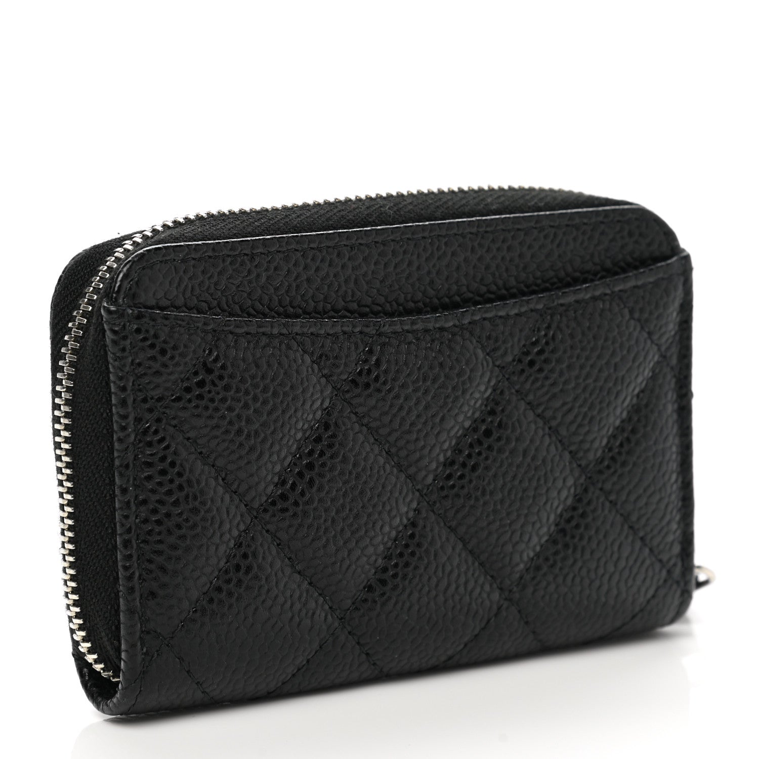 Chanel Caviar Quilted Zip Coin Purse Black 4 of 8