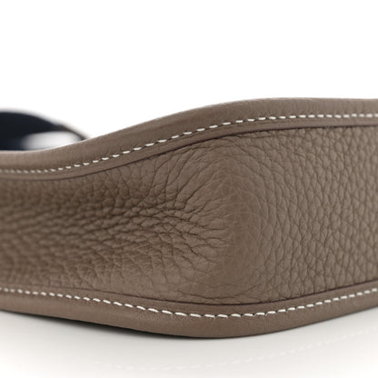 Hermes Taurillon Clemence Amazone Evelyne TPM Etoupe Bleu Indigo 9 of 10