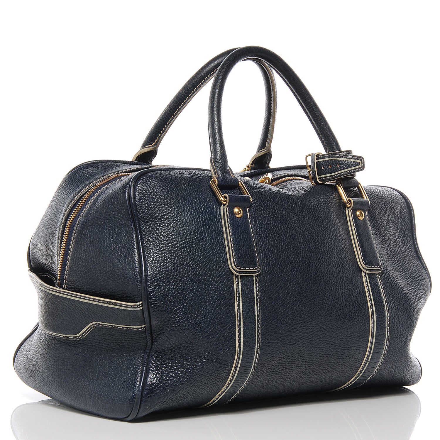 Louis Vuitton Tobago Leather Carryall Blue 3 of 7