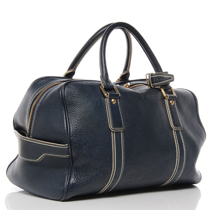 Louis Vuitton Tobago Leather Carryall Blue 3 of 7