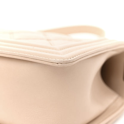 Chanel Calfskin Double Stitch Medium Boy Flap Beige 12 of 14