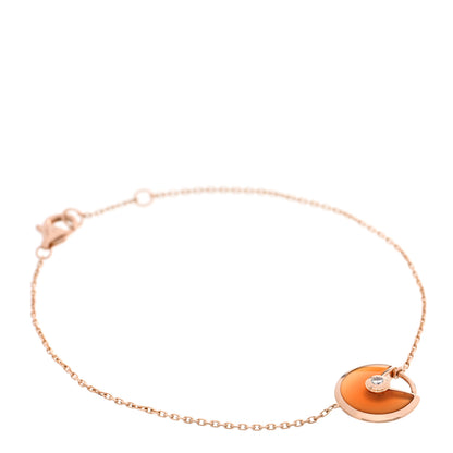 Cartier 18K Pink Gold Diamond XS Carnelian Amulette de Cartier Bracelet 1 of 3