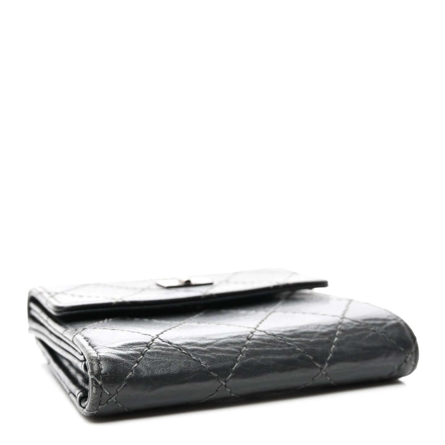 Aged Lambskin Quilted Reissue French Wallet Black