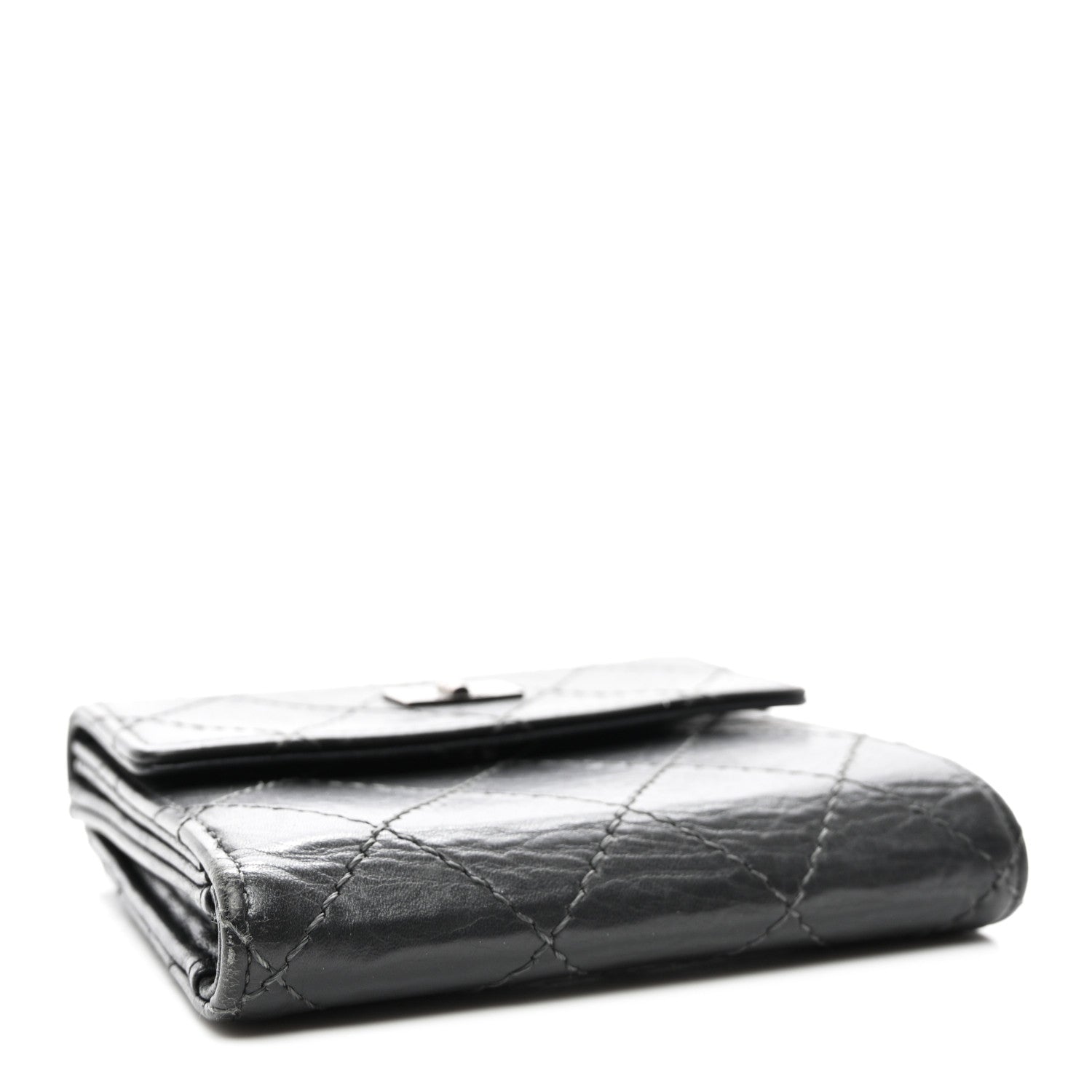 Chanel Aged Lambskin Quilted Reissue French Wallet Black 4 of 9