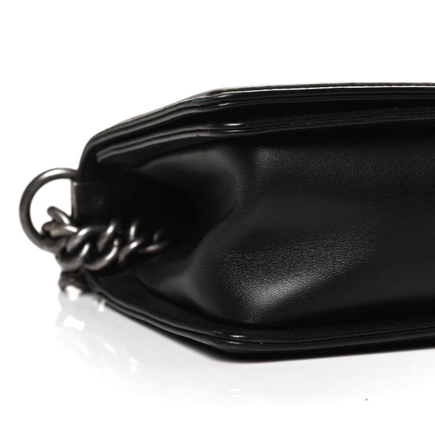 Chanel Calfskin Woven Medium Boy Flap Black White 9 of 11