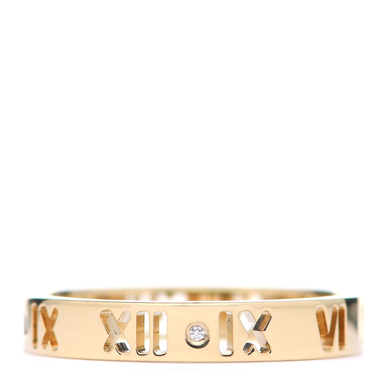 Tiffany 18K Yellow Gold Diamond Atlas Pierced Ring 57 8 1 of 5