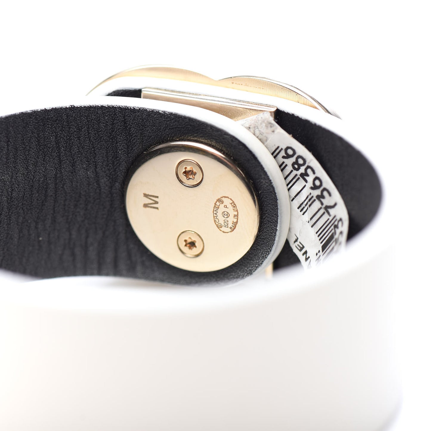 Caviar CC Turnlock Bracelet M White