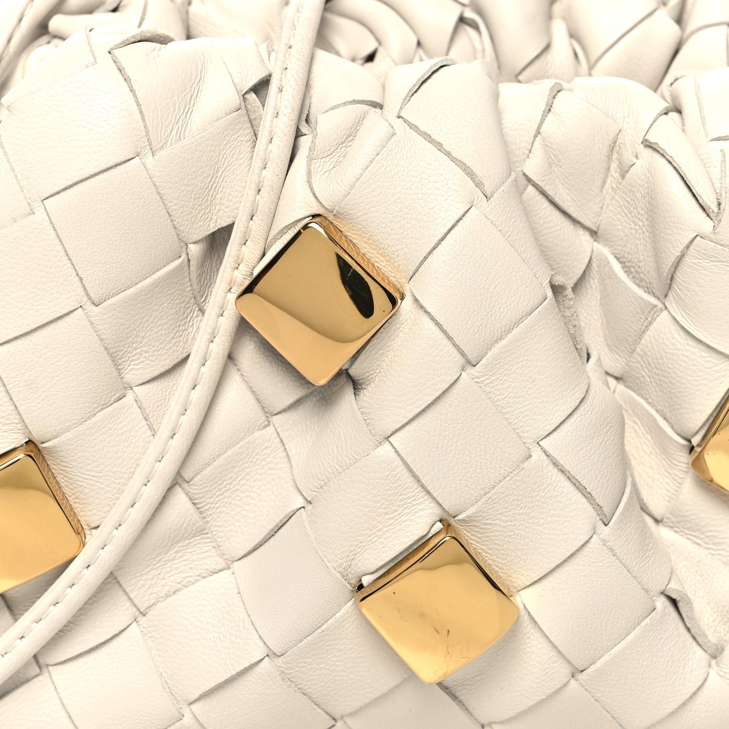 Nappa Intrecciato Studded The Mini Pouch Chalk