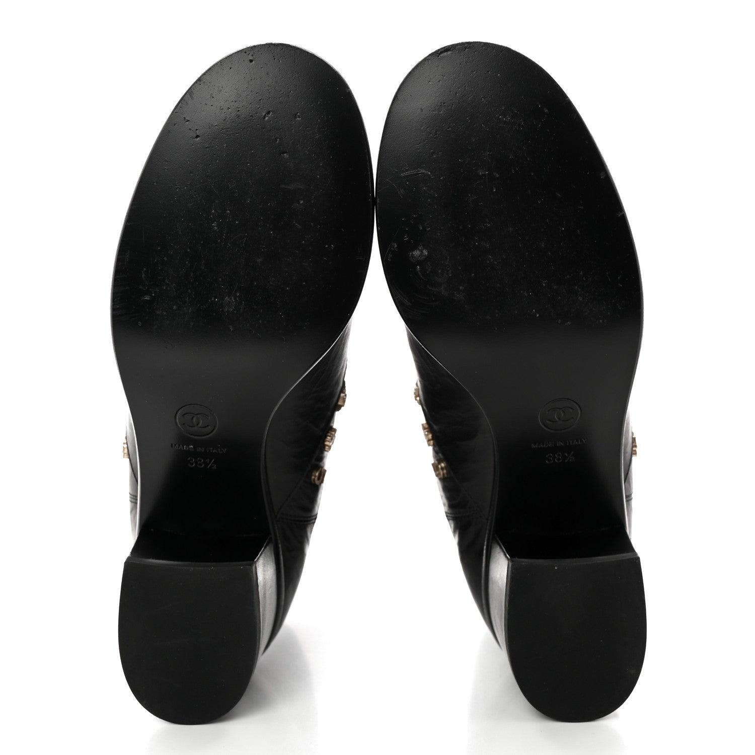 Chanel Tumbled Calfskin Short Boots 38.5 Black 5 of 12