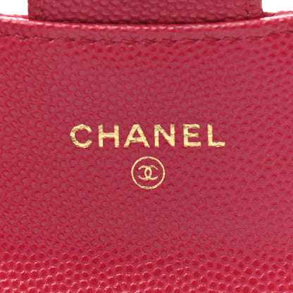 Chanel Caviar Quilted Flap Card Holder Wallet Dark Pink 8 of 11