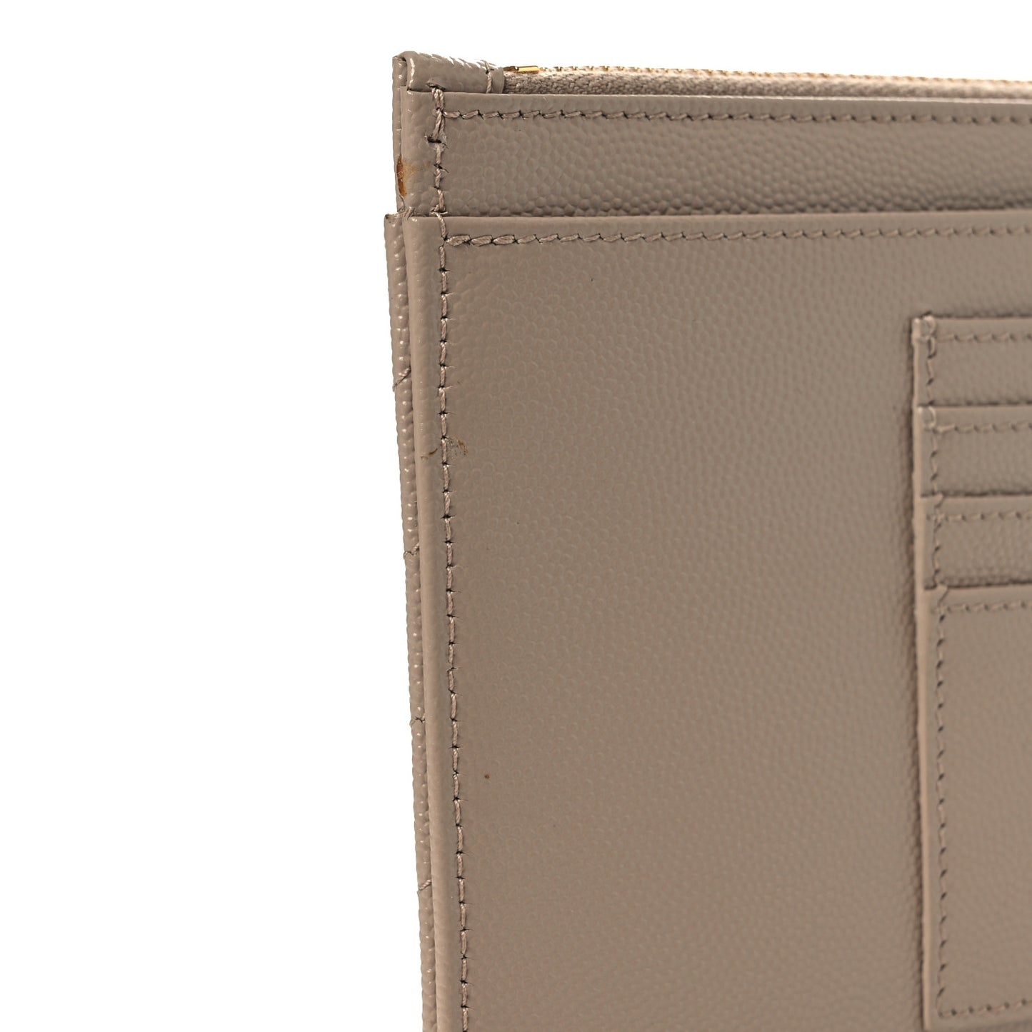 Grain De Poudre Chevron Monogram Large Bill Pouch Dark Beige