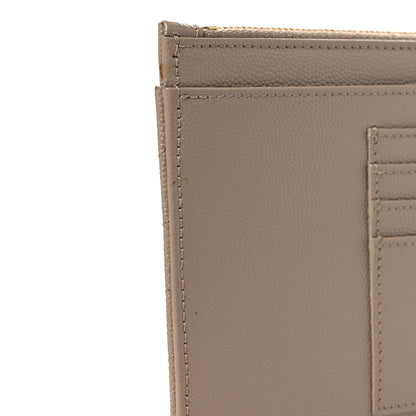 Saint Laurent Grain De Poudre Chevron Monogram Large Bill Pouch Dark Beige 11 of 11