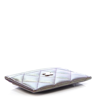 Chanel Iridescent Lambskin Quilted Card Holder Purple 4 of 10
