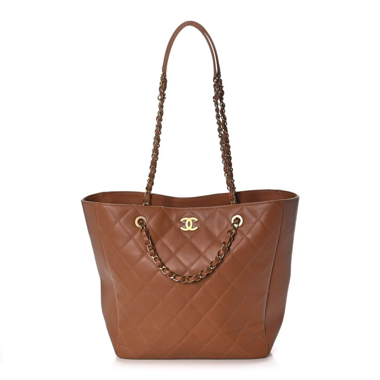 Chanel Calfskin Stitched Large Shopping Bag Brown 1 of 10