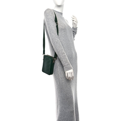 Christian Dior Calfskin Oblique Galaxy Perforated World Tour Messenger Pouch Green White 2 of 8