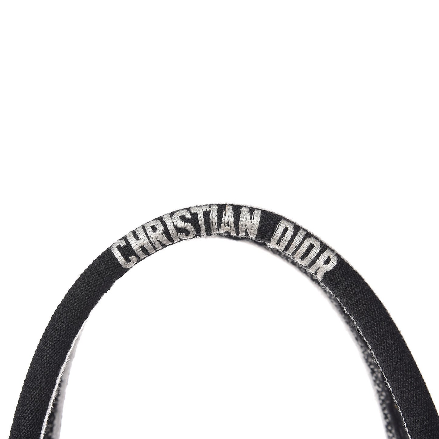 Canvas Embroidered Checkered Book Tote Black White