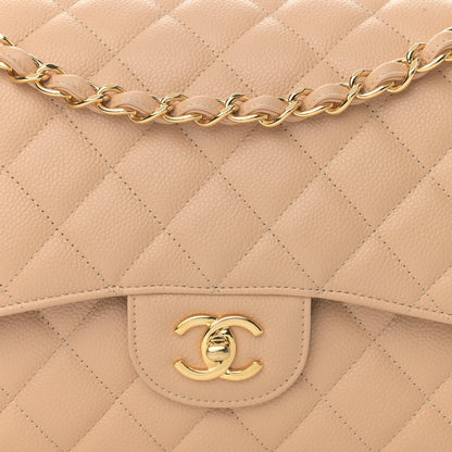 Chanel Caviar Quilted Jumbo Double Flap Beige Clair 8 of 12