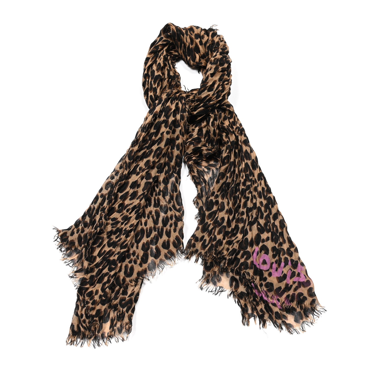 Louis Vuitton Cashmere Silk Leopard Etole Stole Marron 1 of 6