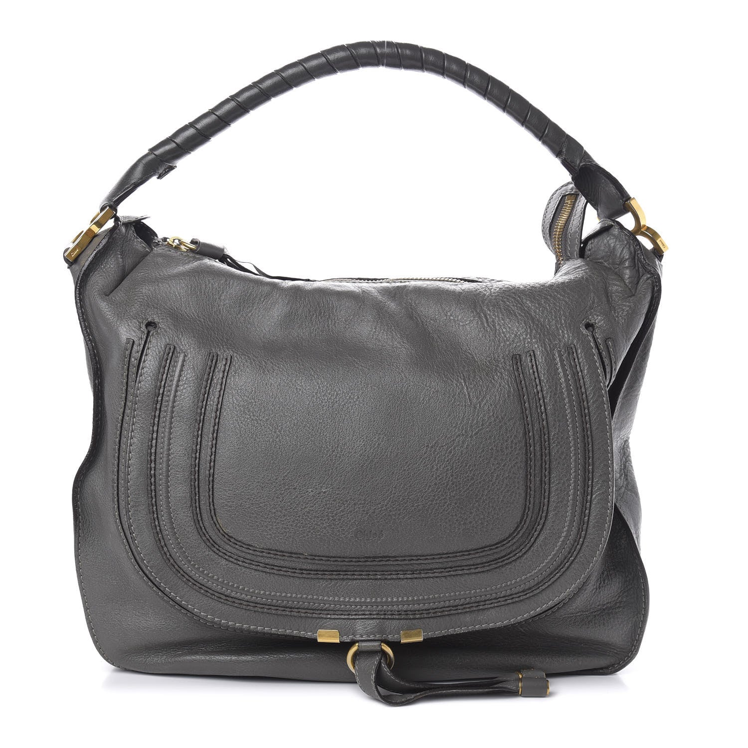 Chloe Calfskin Large Marcie Hobo Stone 1 of 10