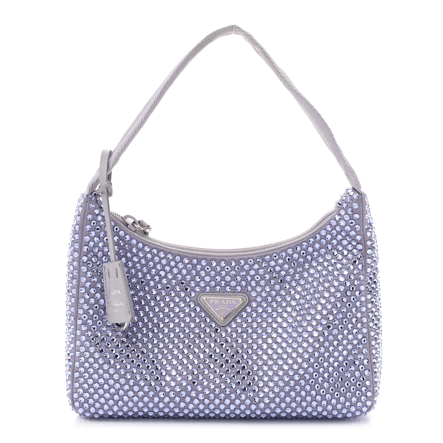 Prada Satin Crystal Mini Re-Edition 2000 Bag Glicine 1675679