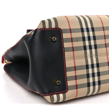 Burberry Horseferry Check Medium Ballingdon Tote Honey Black 8 of 9