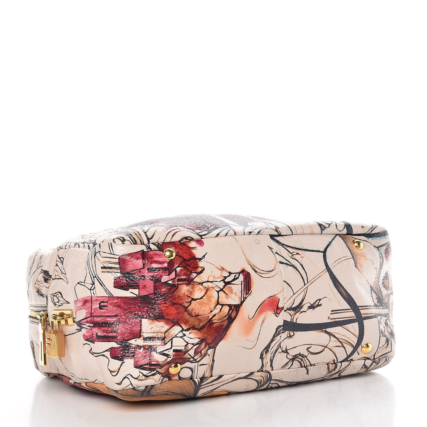 X JAMES JEAN Cervo Lux Fairy Print Large Double Handle Boston Bag Prugna