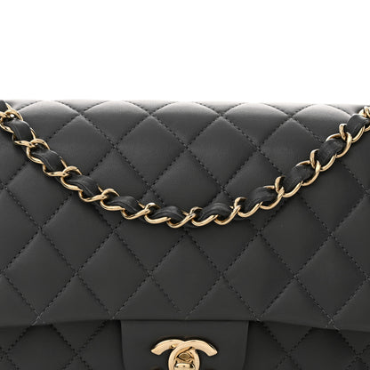 Chanel Lambskin Quilted Medium Double Flap Dark Grey 8 of 12