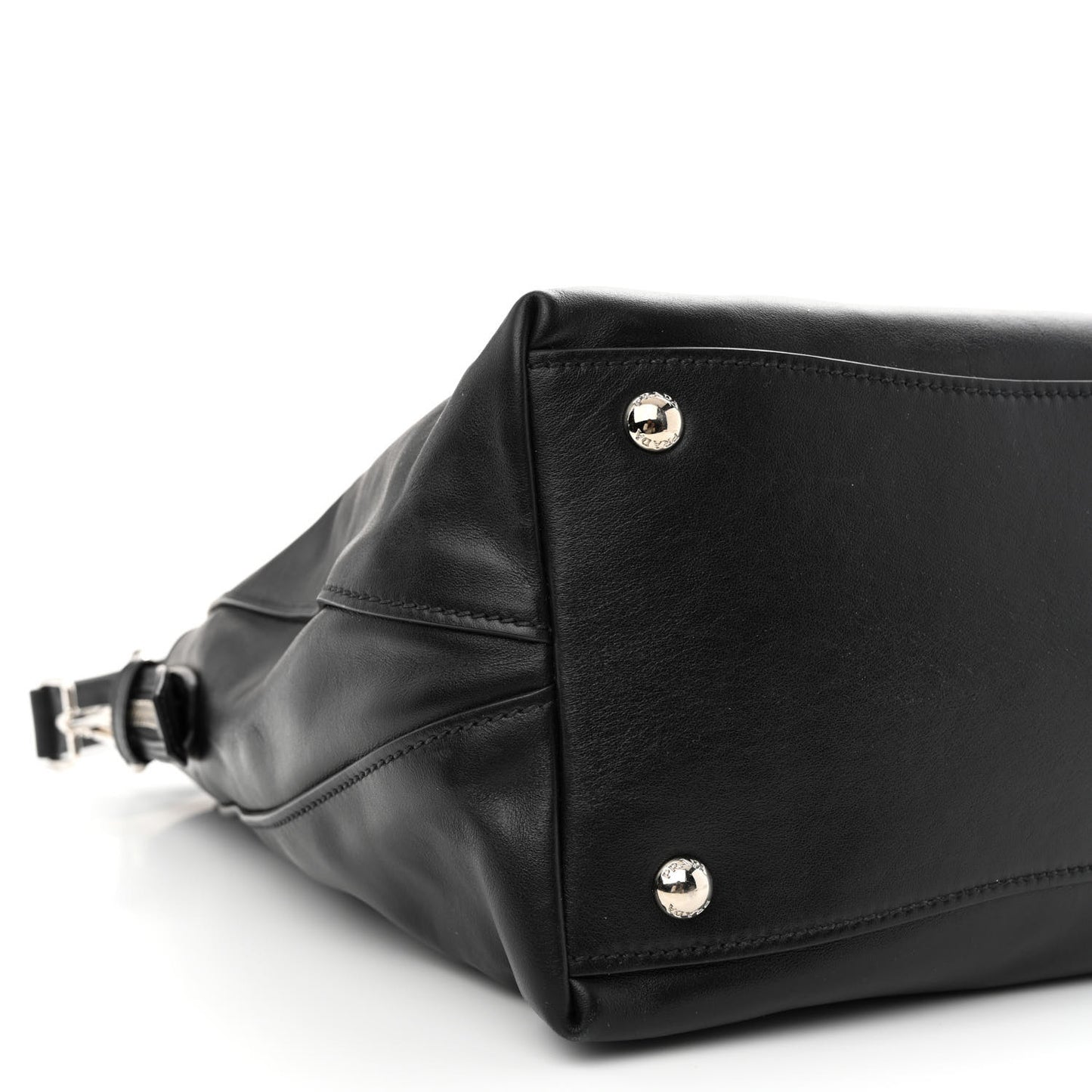Soft Calf Side Zip Hobo Black