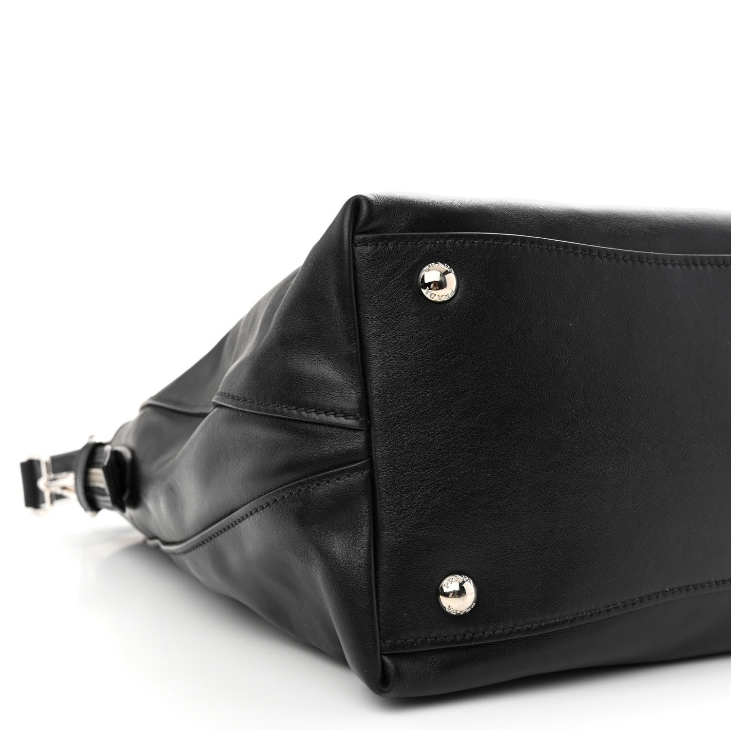 Prada Soft Calf Side Zip Hobo Black 11 of 15