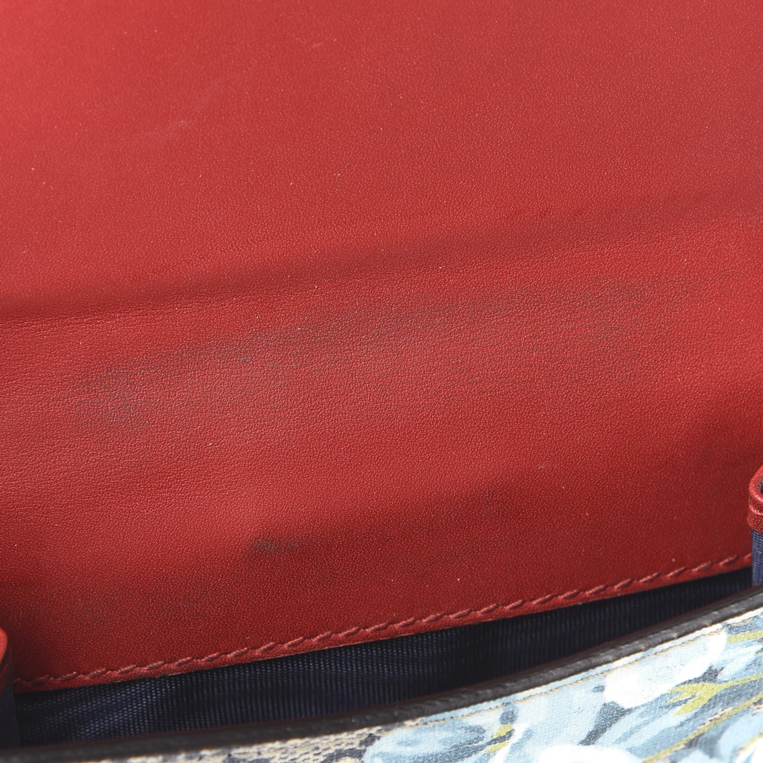 Gucci GG Supreme Monogram Blooms French Flap Wallet Beige Blue Navy Hibiscus Red 6 of 9