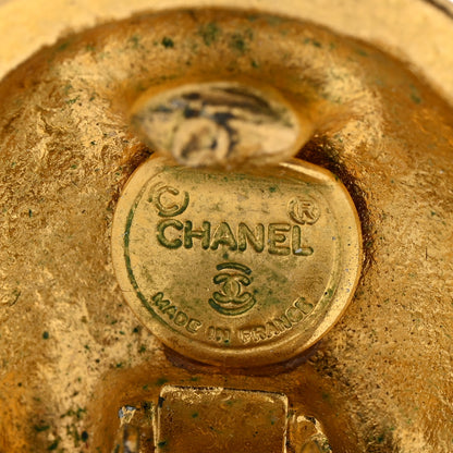 Chanel Metal CC Round Clip On Earrings Gold 4 of 4