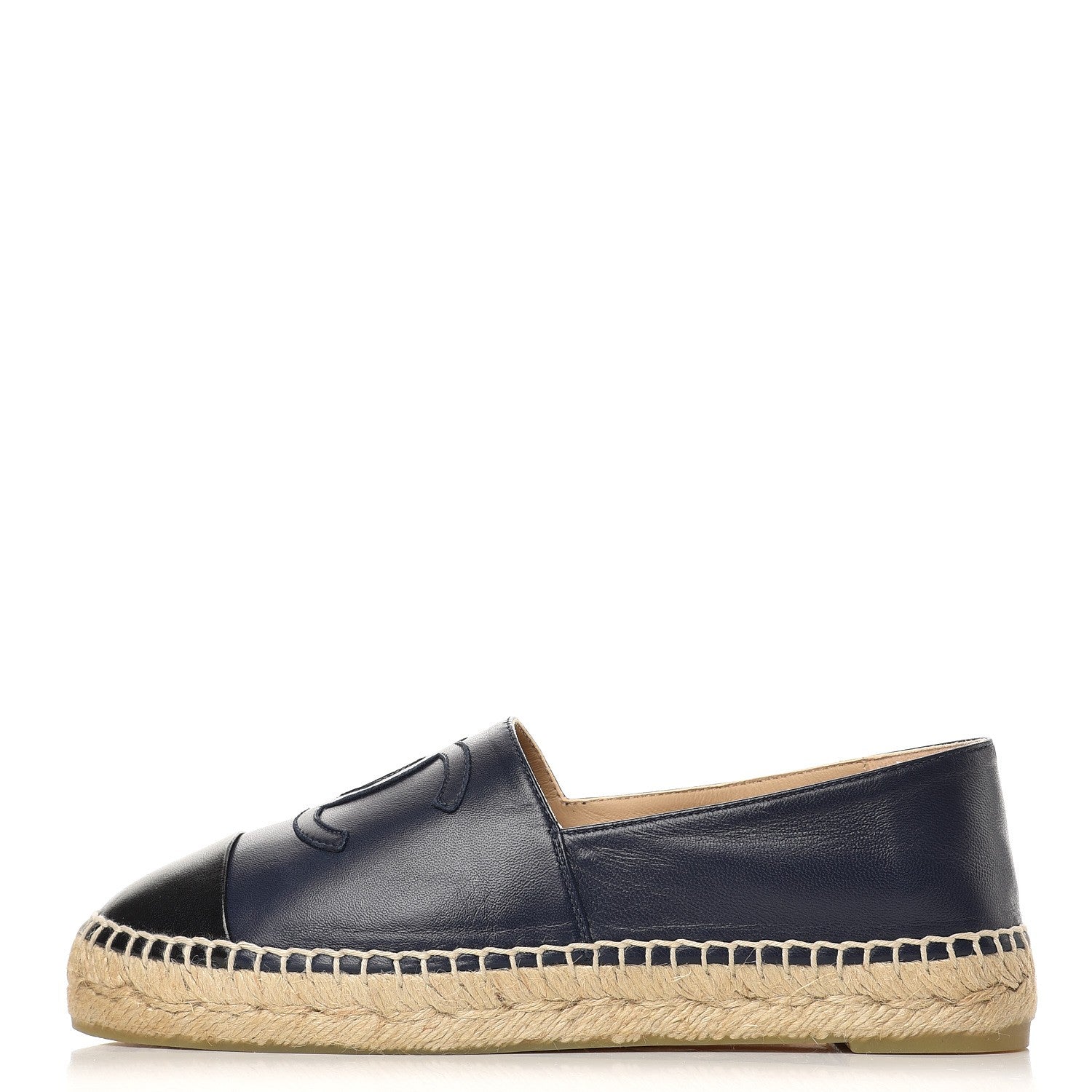 Chanel Lambskin CC Espadrilles 38 Navy 1 of 10