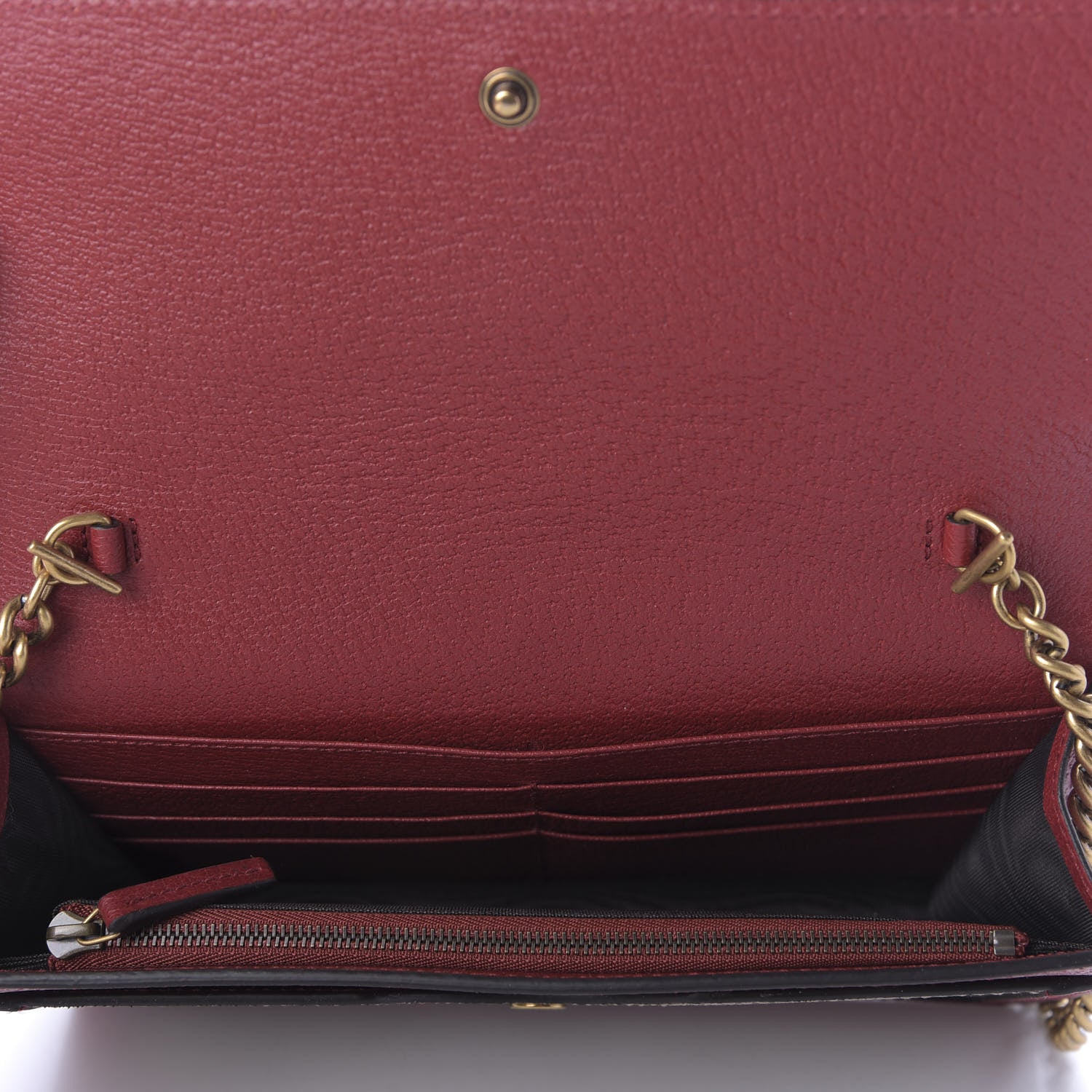 Gucci GG Supreme Monogram Web Queen Margaret Chain Wallet Red 5 of 9