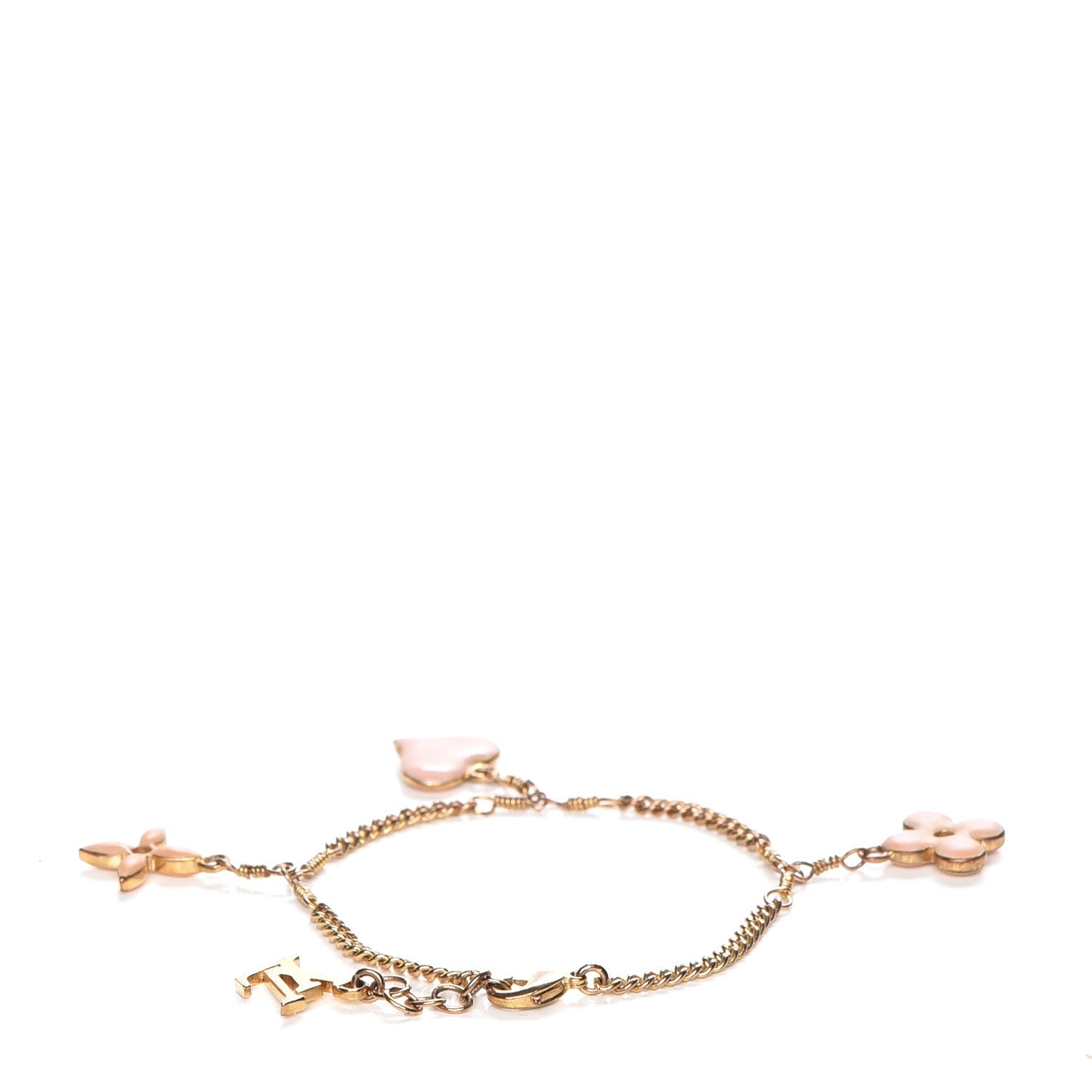 Louis Vuitton Sweet Monogram Charm Bracelet Gold Pink 3 of 8