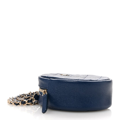 Chanel Caviar Quilted Round Clutch With Chain Blue 4 of 10