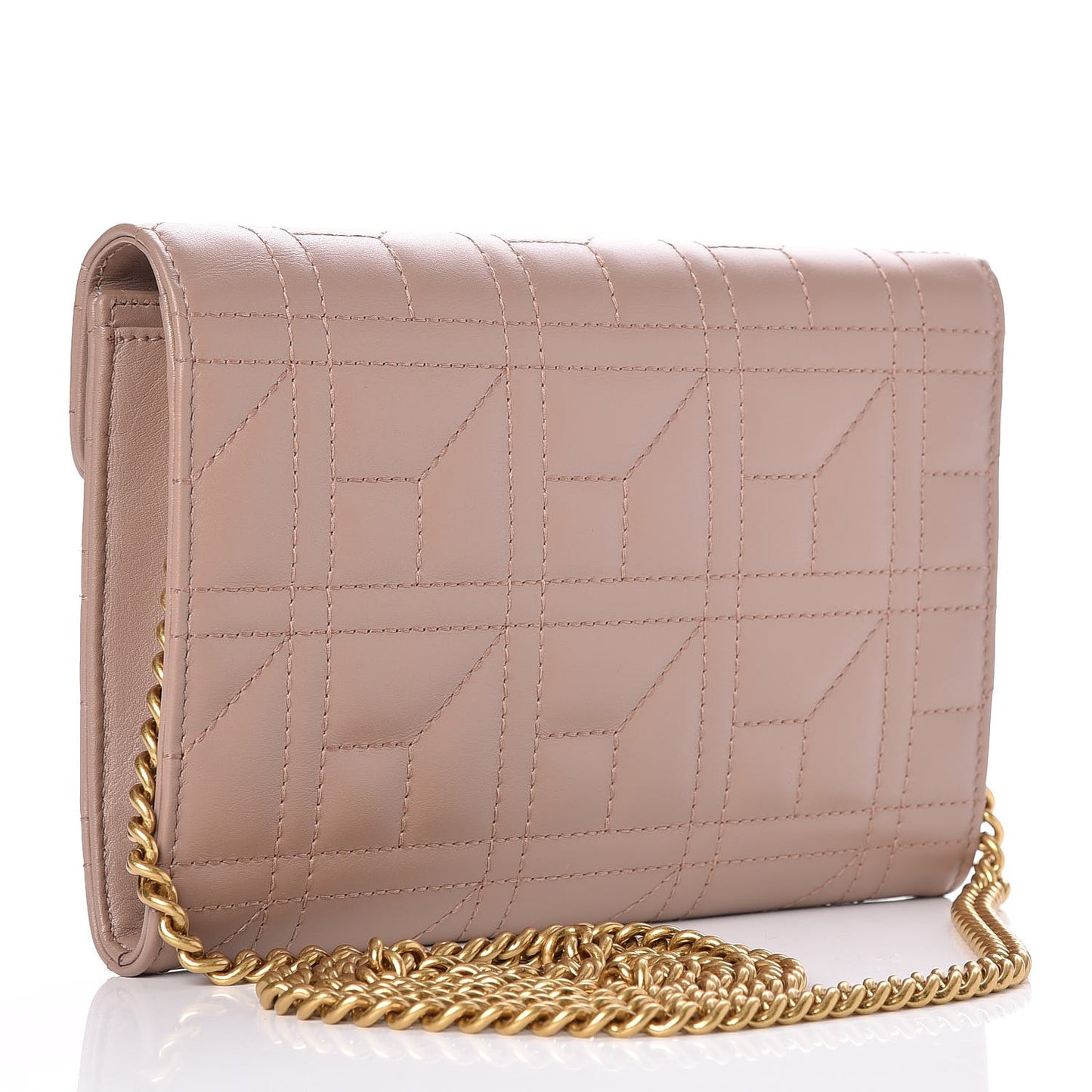 Calfskin Matelasse Mini Pearly GG Marmont Chain Wallet Porcelain Rose
